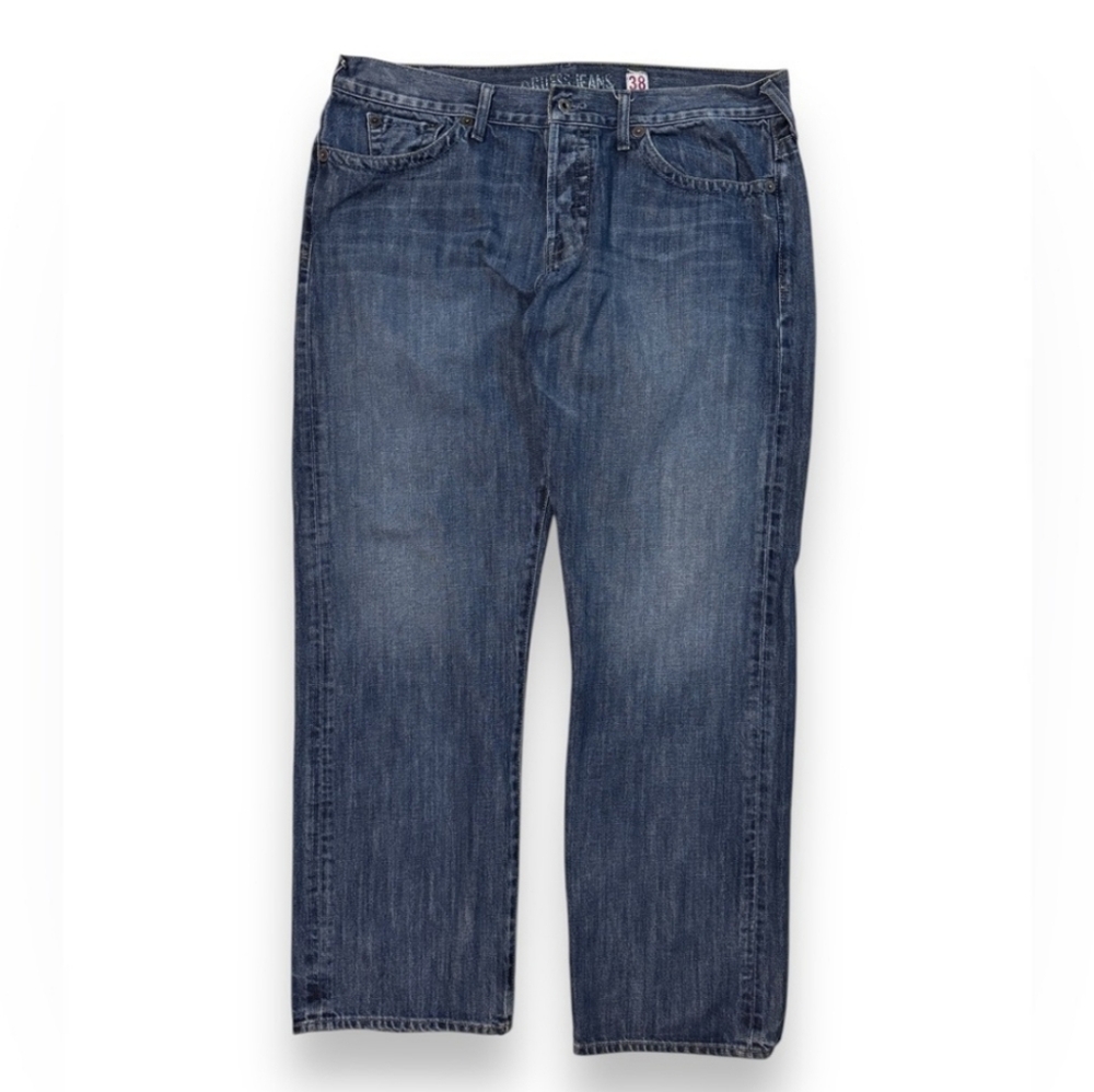 GUESS Rebel Low Rise Straight Leg Button Fly Jeans 38 x 32